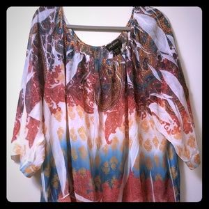 Lane Bryant 26/28 semi sheer Boho top